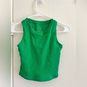 Klassy Network Vibrant Green Built-in Bra Cropped Tank Top